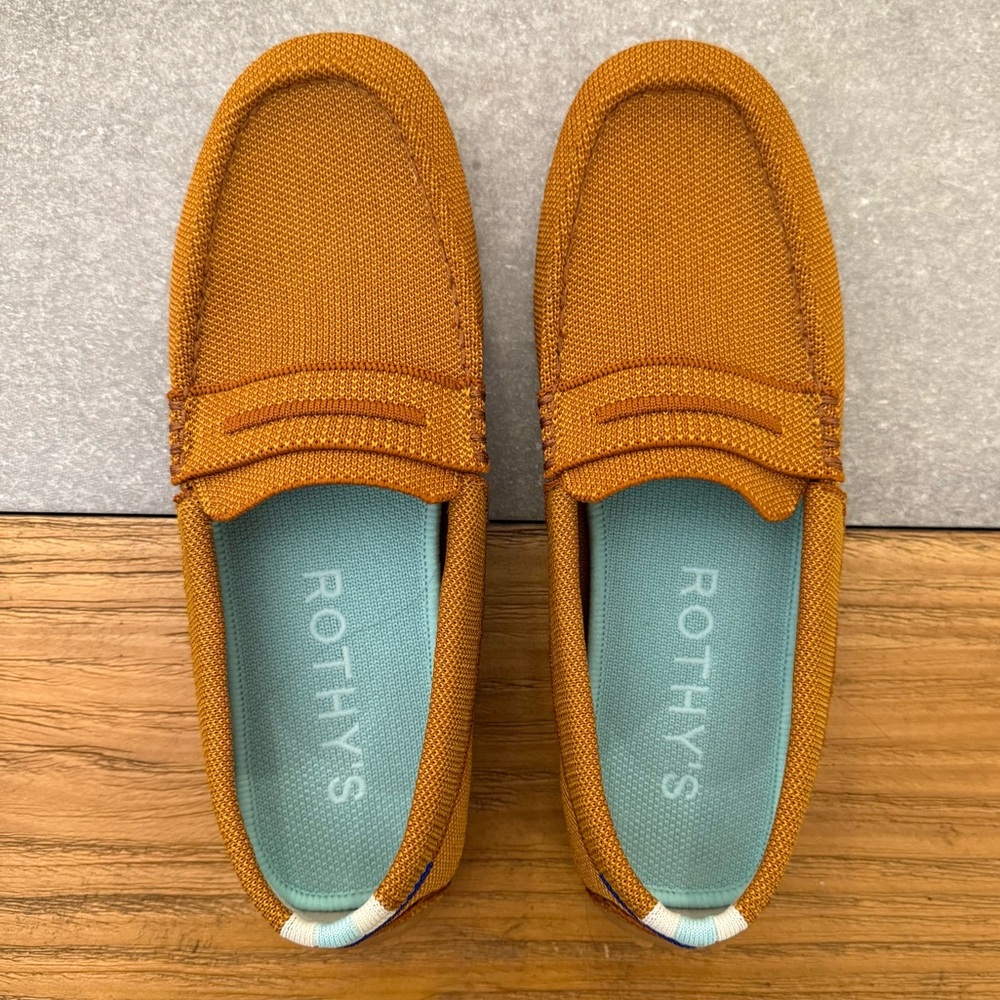 Rothy's The Driver Slip On Loafer Turmeric Mustard Orange Size 7.5 - Picture 2 of 12
